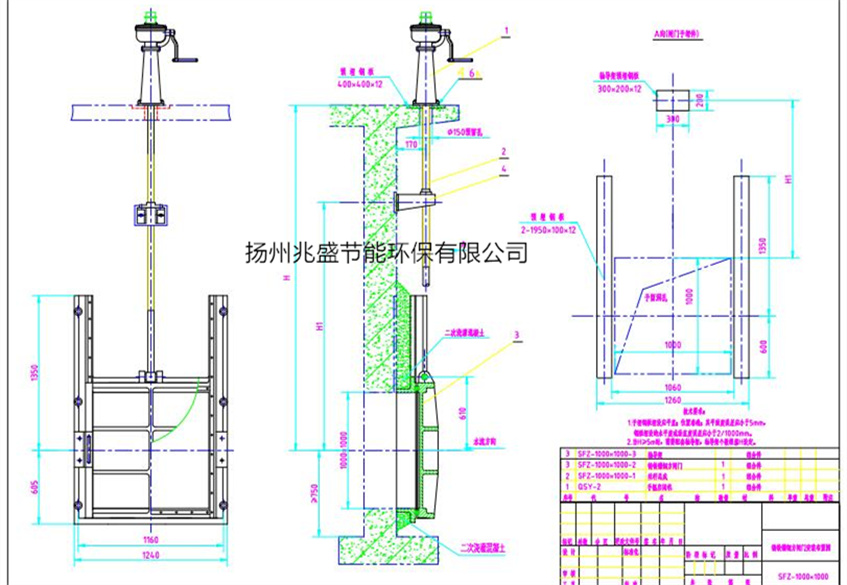 SFZ1000鑄鐵方閘門安裝